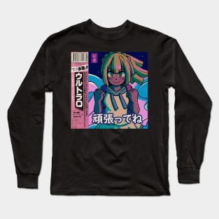 Vaporwave Anime Aesthetic retro lillie sun moon Long Sleeve T-Shirt